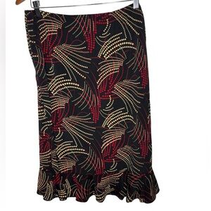 Studio 1940 Vintage Black and Red Patterned Skirt‎ Size XL